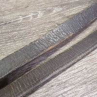 Wide Thick Leather Draw Reins, Buckle Loop Ends *gc mnr dirty, creased & scrapes, dry, rubs
