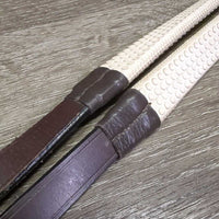 Rubber Reins, Leather Stoppers *xc/vgc, clean, mnr dirt, stains, edge scrapes & stiff
