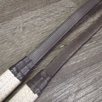 Rubber Reins, Leather Stoppers *xc/vgc, clean, mnr dirt, stains, edge scrapes & stiff
