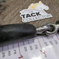 SS Jointed Thick Rubber Pelham Bit, chain, hooks *gc/fair, clean, v.chewed, rough, faded
