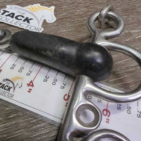 SS Jointed Thick Rubber Pelham Bit, chain, hooks *gc/fair, clean, v.chewed, rough, faded
