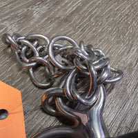 SS Straight Hard Rubber Mullen Mouth Pelham Bit, chain, hooks *vgc/xc, clean, residue
