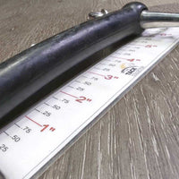 SS Straight Hard Rubber Mullen Mouth Pelham Bit, chain, hooks *vgc/xc, clean, residue
