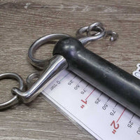 SS Straight Hard Rubber Mullen Mouth Pelham Bit, chain, hooks *vgc/xc, clean, residue

