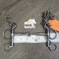 SS Thin Jointed Pelham Bit, chain, hooks *vgc, clean, mnr rubs, scratches, scuffs & stains
