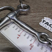 SS Thin Jointed Pelham Bit, chain, hooks *vgc, clean, mnr rubs, scratches, scuffs & stains
