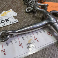 SS Thin Jointed Pelham Bit, chain, hooks *vgc, clean, mnr rubs, scratches, scuffs & stains
