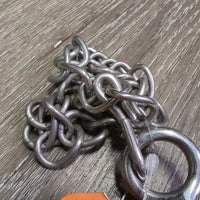 SS Curved Hard Rubber Mullen Mouth Pelham Bit, chain, hooks *vgc, clean, rubs, residue, faded
