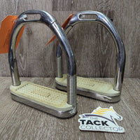 Pr Hvy Spring/Magnetic side Break Away Stirrup Irons *vgc, mnr stains, dirty grips, scratches
