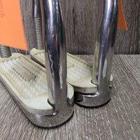 Pr Hvy Spring/Magnetic side Break Away Stirrup Irons *vgc, mnr stains, dirty grips, scratches
