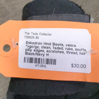Hind Boots, velcro *vgc/gc, clean, faded, rubs, scuffs, pilly edges, scratches, thread, hair
