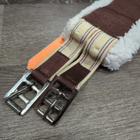 Fleece Nylon Girth, x2 els *gc/fair, clean, clumpy, v.puckered els, mnr hair, dingy, threads, rubbed
