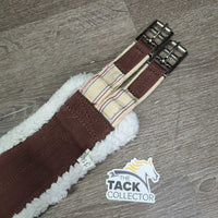 Fleece Nylon Girth, x2 els *gc/fair, clean, clumpy, v.puckered els, mnr hair, dingy, threads, rubbed
