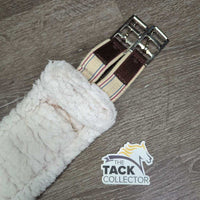 Fleece Nylon Girth, x2 els *gc/fair, clean, clumpy, v.puckered els, mnr hair, dingy, threads, rubbed
