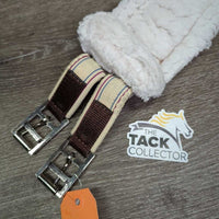 Fleece Nylon Girth, x2 els *gc/fair, clean, clumpy, v.puckered els, mnr hair, dingy, threads, rubbed

