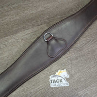 Padded Leather Girth, x2 els, d ring *gc, older, clean, cuts, rubs, scuffs, els pills/frays/snags
