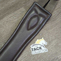 Padded Leather Girth, x2 els, d ring *gc, older, clean, cuts, rubs, scuffs, els pills/frays/snags
