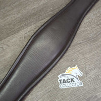 Padded Leather Girth, x2 els, d ring *gc, older, clean, cuts, rubs, scuffs, els pills/frays/snags

