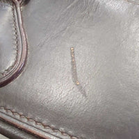 Padded Leather Girth, x2 els, d ring *gc, older, clean, cuts, rubs, scuffs, els pills/frays/snags
