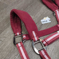 Soft Nylon Web & Wide Fleece Halter, adj, snap *xc/like new
