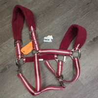 Soft Nylon Web & Wide Fleece Halter, adj, snap *xc/like new
