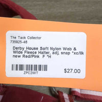 Soft Nylon Web & Wide Fleece Halter, adj, snap *xc/like new
