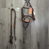 FS/Rsd Padded Monocrown Bridle, Flash, Chin Pad, Rubber Reins *like new , v.tight chin keeper
