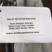 FS/Rsd Padded Monocrown Bridle, Flash, Chin Pad, Rubber Reins *like new , v.tight chin keeper
