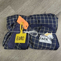 Cotton Stable Sheet, 2 legs *vgc, tag, clean, mnr hair, puckers, faded, threads, shrunk, v. mnr hole
