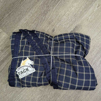 Cotton Stable Sheet, 2 legs *vgc, tag, clean, mnr hair, puckers, faded, threads, shrunk, v. mnr hole
