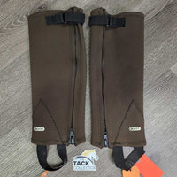 Pr Neoprene Half Chaps, Top velcro strap *gc/vgc, dirty, hairy, dents, stains, older
