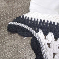 Hvy Crochet Ear Bonnet Fly Veil, piping *xc, v.mnr curled, mnr hair
