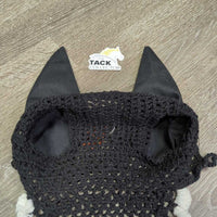Crochet Ear Bonnet Fly Veil *gc, clean, hair, cut string
