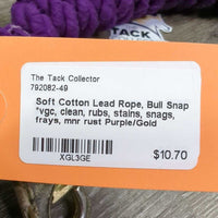 Soft Cotton Lead Rope, Bull Snap *vgc, clean, rubs, stains, snags, frays, mnr rust
