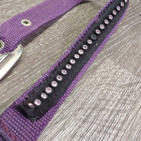 Nylon Halter, adj, snap, bling *gc, clean & mnr dirt, rust & stains, bling: unstitched & missing

