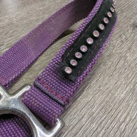 Nylon Halter, adj, snap, bling *gc, clean & mnr dirt, rust & stains, bling: unstitched & missing
