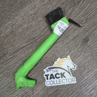 Horse Head Plastic Hoof Pick, Bristle Brush *gc/vgc, clean, mnr stains, rust, residue & bent bristles
