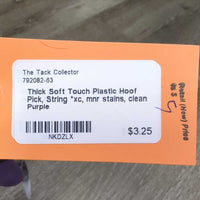 Thick Soft Touch Plastic Hoof Pick, String *xc, mnr stains, clean
