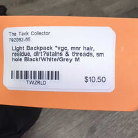 Light Backpack *vgc, mnr hair, residue, dirt?stains & threads, sm hole
