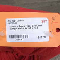 4 Fleece Polos *vgc, clean, mnr clumpy, stains & hairy

