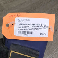 Open Front & Hind Boots, velcro *vgc & like new, clean, mnr stains, scuffs, scratches, hair & rubs
