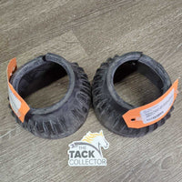 Ribbed Rubber Bell Boots, velcro *vgc/xc, thick film, scratches, scuffs
