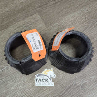 Ribbed Rubber Bell Boots, velcro *vgc/xc, thick film, scratches, scuffs

