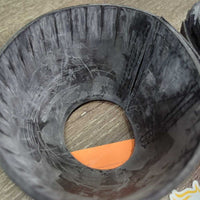 Ribbed Rubber Bell Boots, velcro *vgc/xc, thick film, scratches, scuffs
