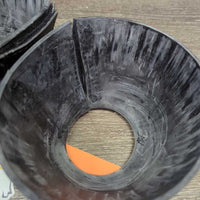 Ribbed Rubber Bell Boots, velcro *vgc/xc, thick film, scratches, scuffs
