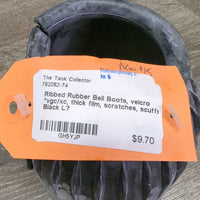Ribbed Rubber Bell Boots, velcro *vgc/xc, thick film, scratches, scuffs
