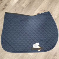 Quilt Jumper Profile Saddle Pad, "Edwards Farms" embroidery *vgc, clean, mnr hair, rubs, puckers, pills
