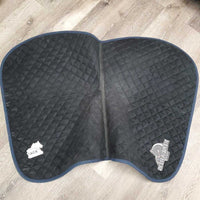 Quilt Jumper Profile Saddle Pad, "Edwards Farms" embroidery *vgc, clean, mnr hair, rubs, puckers, pills

