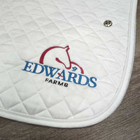 Quilt Jumper Saddle Pad "Edwards Farms" * gc mnr hair, dirt, stains, dingy & puckers
