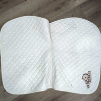 Quilt Jumper Saddle Pad "Edwards Farms" * gc mnr hair, dirt, stains, dingy & puckers
